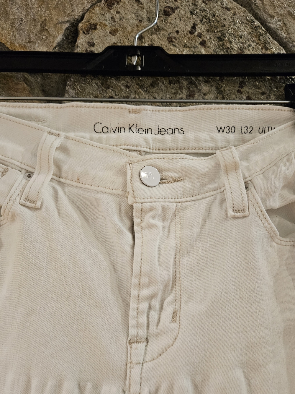Calvin Klein Jeans Men's Slim Cream Jeans